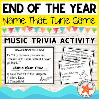Preview of End of the Year Music Name That Tune Trivia Game | Summer Music Activity Game