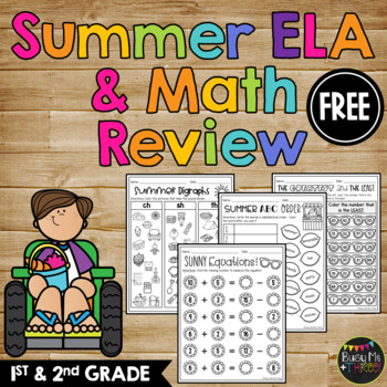 Preview of End of the Year No Prep Printables Math and Literacy for 1st and 2nd Grade