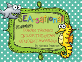 End of the Year Ocean Themed Award Certificates {Editable}