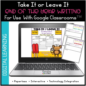 Preview of End of the Year Opinion Writing Activity For Google Classroom™