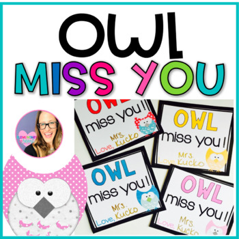 End Of The Year Owl Miss You Gift Tags By Elementary At Heart Tpt