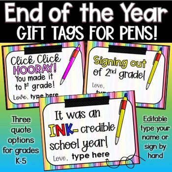 Preview of End of the Year PEN Gift Tags