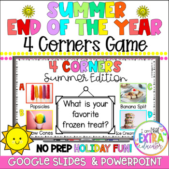 Preview of End of the Year Party Games | Fun Summer Activities | 4 Corners 