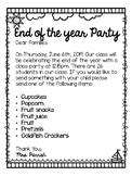 End of the Year Party letter-EDITABLE