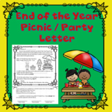 End of the Year Picnic Party Letter