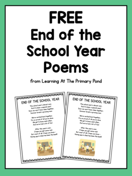 Preview of End of the Year Poem for Students (FREE)