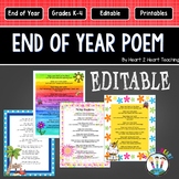 End of the Year Poem to My Students with 8 Different Designs {Editable}
