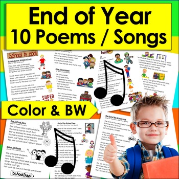 End of the Year Activities: Sing Along Songs and Poems Familiar Tunes
