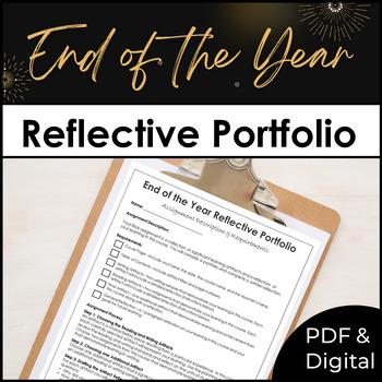 Preview of End of the Year Portfolio Reflection Project for High School English, ELA