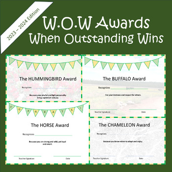 Preview of End of the Year - Positive Character Awards - Printer friendly