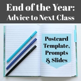 End of the Year Postcard Advice to Next Class Activity