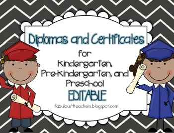 diplomascertificateseditable for preschool pre kindergarten and