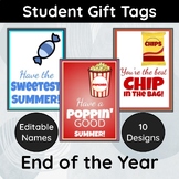 End of the Year Printable Gift Tags with Editable Names on