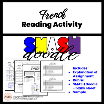 Preview of End of the Year Project French Reading Activity - Smash Doodles with Rubric