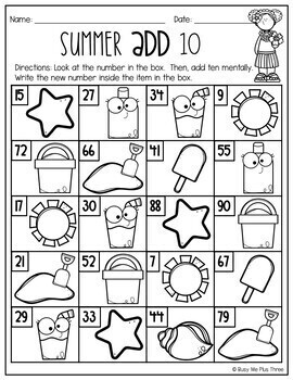 end of the year review 1st grade summer bundle no prep printables math