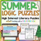 End of the Year Reading Logic Puzzles | Activities for Enrichment