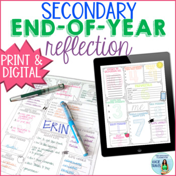End of the Year Reflection Activity for Secondary Students