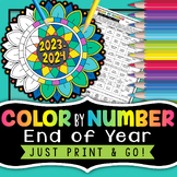 End of the Year Reflection - Color by Number - Coloring Pages