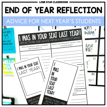 Preview of End of the Year Reflection - Note / Letter to Students Next Year