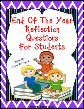 Preview of End of the Year Reflection Questions Card