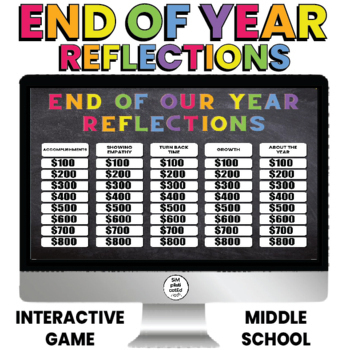 Preview of End of the Year Reflections Game | Middle School | Interactive Version