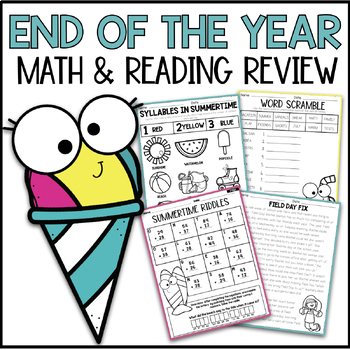 Preview of End of the Year Activities 2nd Grade Math and Reading Review