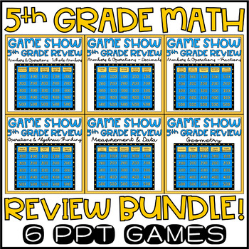 Preview of 5th Grade Math Review Game Show Bundle