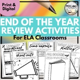 End of the Year Review Activities for ELA Classrooms -Midd