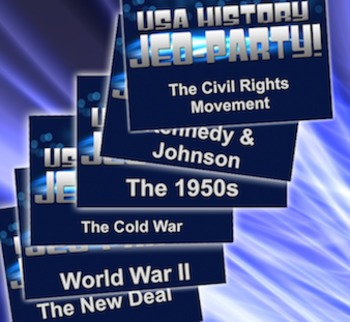 Preview of End of the Year Review Bundle - 6 U.S. History Units - U.S. History Jeo-Party!