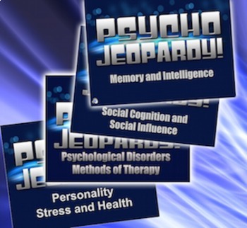 Preview of End of the Year Review Bundle 8 Psychology Units - Psycho Jeopardy!