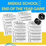 End of the Year Roll & Chat Game for Middle School & Junior High
