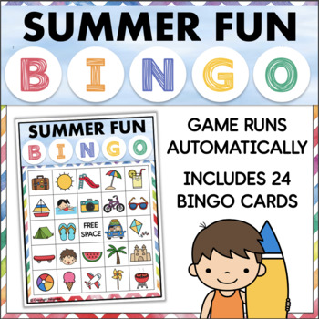 Preview of SUMMER Bingo End of the School Year Activity Fun Party Game