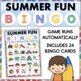 SUMMER Bingo End of the School Year Activity Fun Party Game