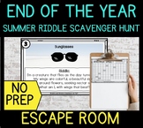 Preview of End of Year Scavenger Hunt Escape Room for Last Day or Week of School 4th 5th