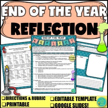 Preview of End of the Year Reflection Writing Google Slides & Printable Free Activity