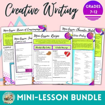 Preview of End-of-the-Year Secondary High School Creative Writing Mini-Lesson Bundle {7-12}
