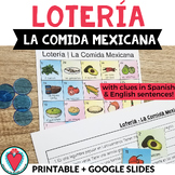 Hispanic Heritage Month Spanish Bingo Game -Mexican Food Unit Lotería -Bilingual