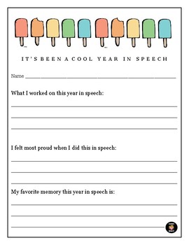 end of the year speech therapy activity by sweeetspeech tpt
