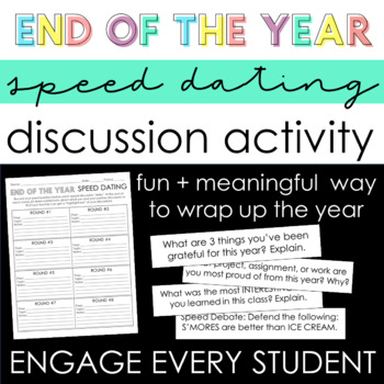 Preview of End of the Year Speed Dating Discussion Activity - Reflect & wrap up the year