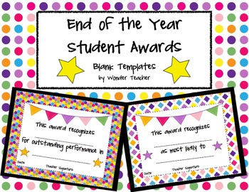 Preview of End of the Year Student Award Templates