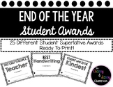 End of the Year Student Awards Black and White Ready To Print