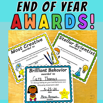 Preview of End of the Year Student Awards Certificates Classroom Superlatives Ceremony
