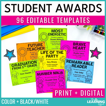 Preview of End of the Year Student Awards | Editable Certificate Templates