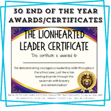 End of the Year Student Certificates (Celebrating Characte