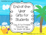 Updated - End of the Year Student Gift Notes/Tags