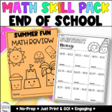 End of the Year - Summer Activities Math Worksheets - No Prep 