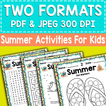 End of the Year Summer Activities Word Search, Maze, Dot To Dot, Dot ...