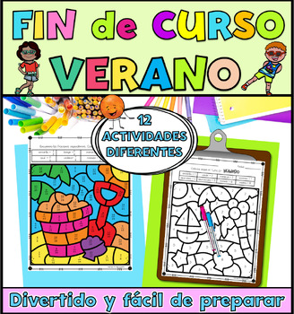 Preview of End of the Year Summer Activities in Spanish Actividades de fin de curso espanol