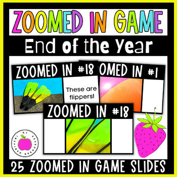 Preview of End of the Year Summer Activity | Mystery Zoomed In Picture Game #catch24