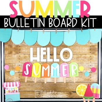 Preview of End of the Year Bulletin Board Kit Summer Bulletin Board Letters Popsicle Theme